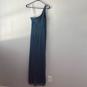 Azazie Cassia Ink Blue One Shoulder